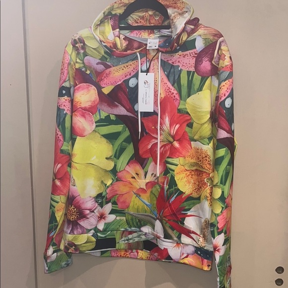 Mikaela Pabon NWT Tropical Floral Hoodie w/ Vibrant Colors size Large - Picture 1 of 12